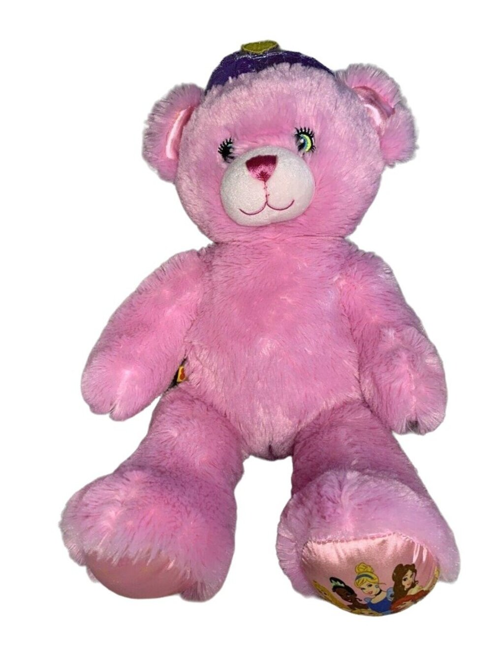 Build A Bear Teddy Bear Disney Princess Plush Stuffed Pink Purple Crown 16"